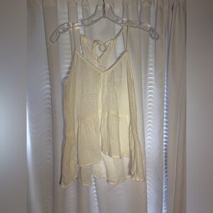 THE IMPECCABLE PIG White Gauze Tank Top Blouse Sz S